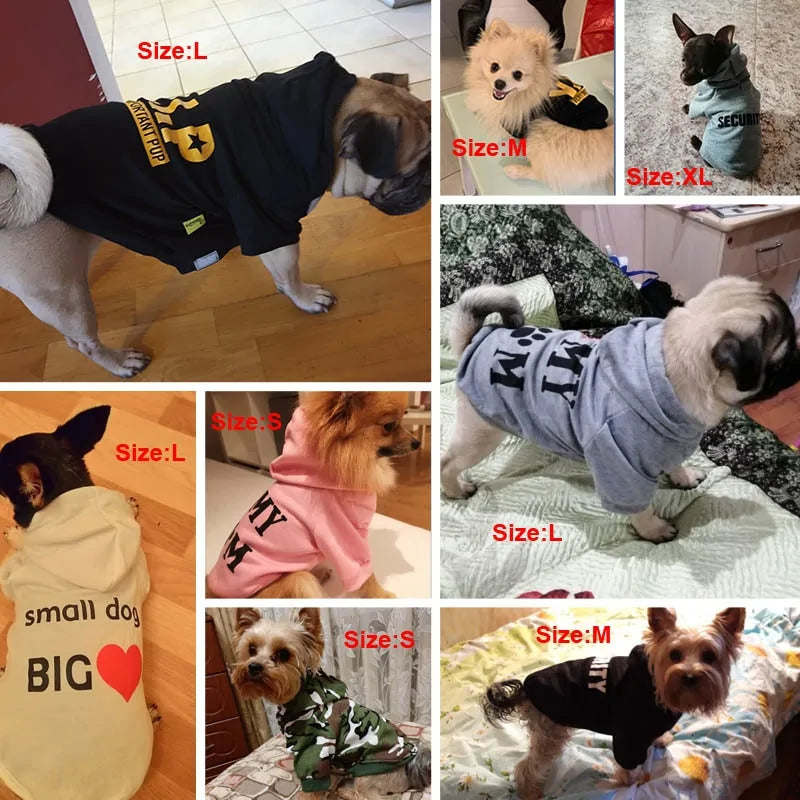 Security Dog Clothes Small Dog Hoodie Coat - Image 105