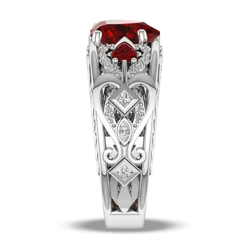 Red Love Heart Ring - Image 3