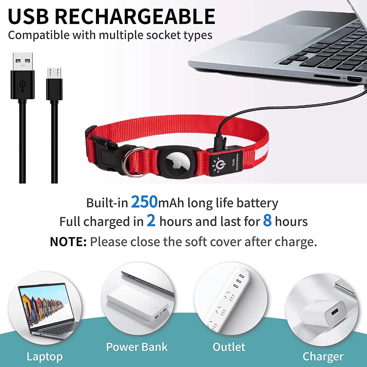 Led Dog Collar With Built-In Airtag Holder - Image 4