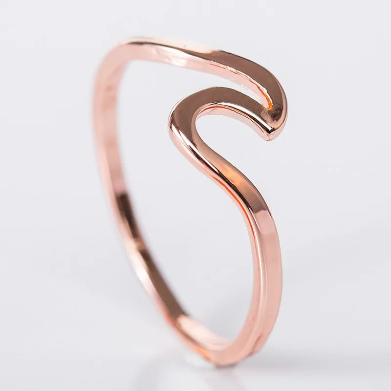 Ocean Wave Alloy Rings: Fashionable Finger Jewelry For Women - Image 5