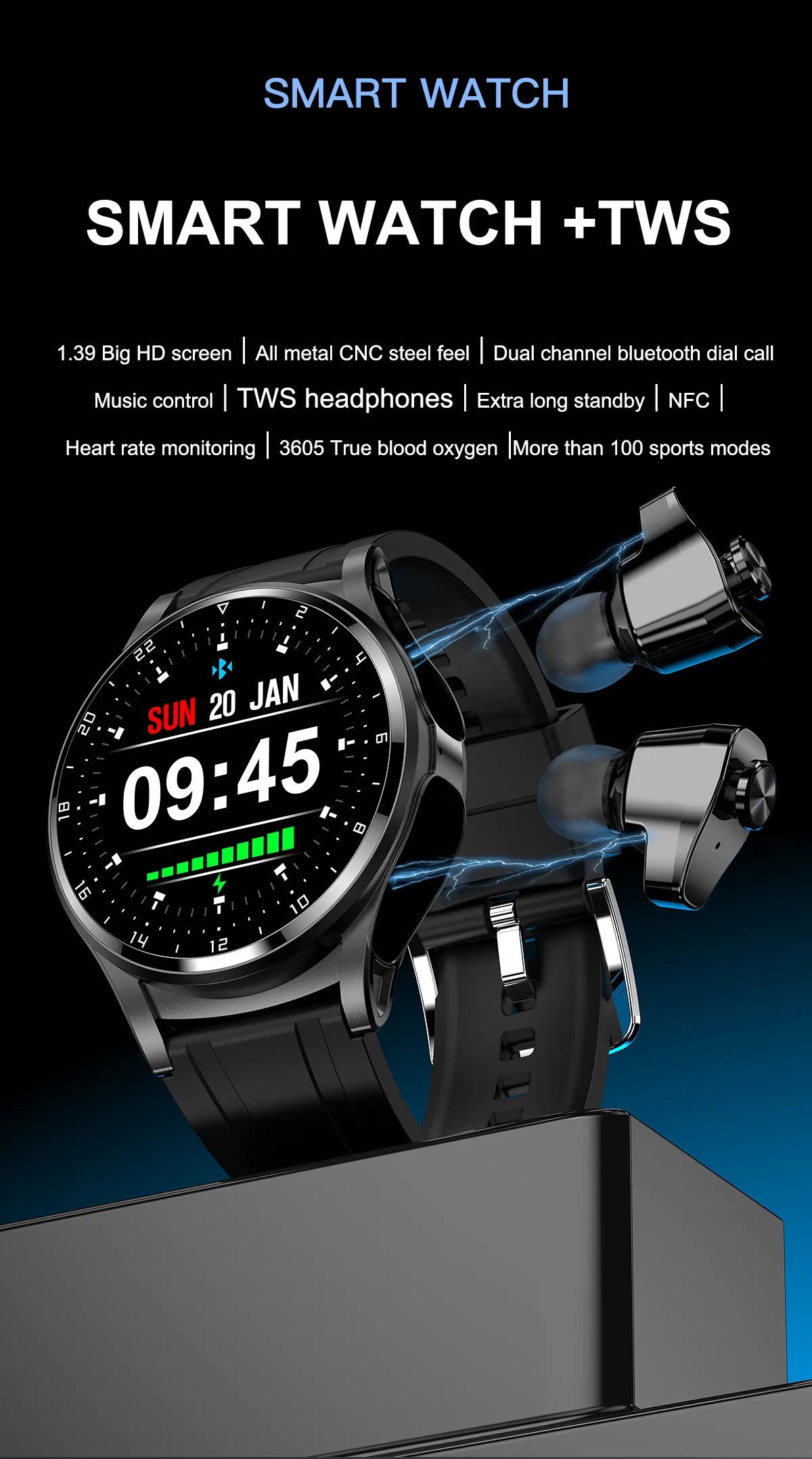 Smart Two-In-One Bluetooth Watch - Image 17