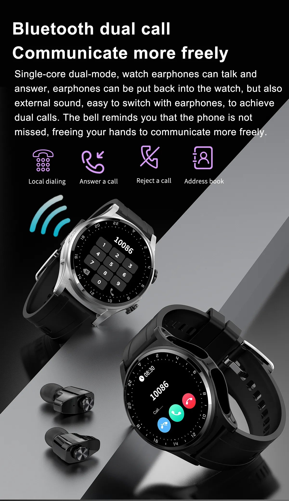 Smart Two-In-One Bluetooth Watch - Image 19