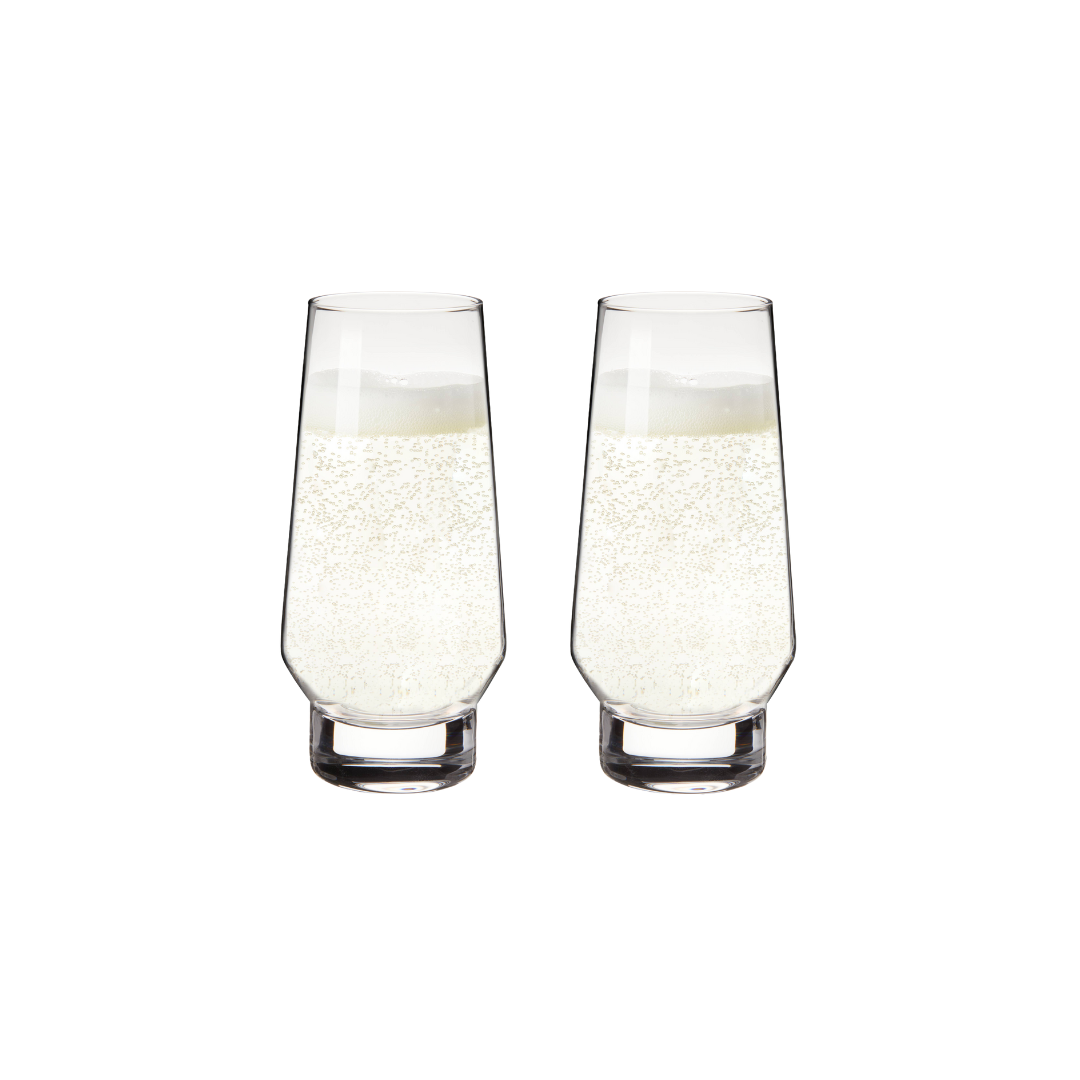 Weighted Stemless Crystal Champagne Flutes (Set of 2)