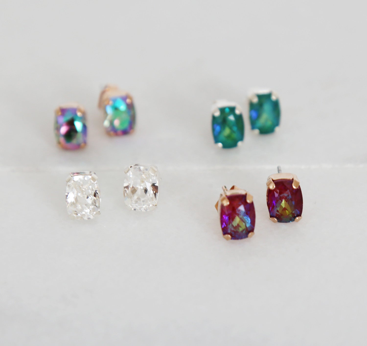 baguette swarovski crystal earrings