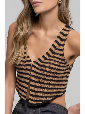Isabel Striped Knit Top - Free Bird