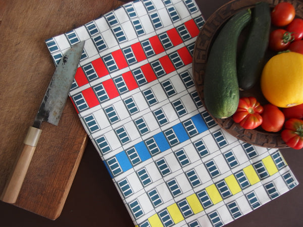 Tea towel with prefabricated building facade Holzmarktstrasse Berlin