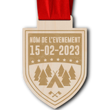 wooden trail medal