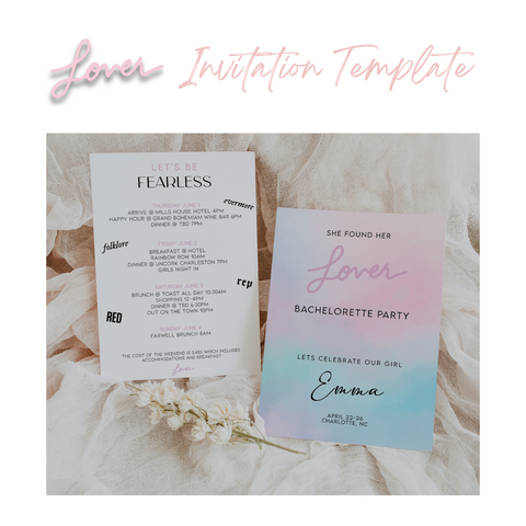 she found her lover bachelorette party invitation template inspired by taylor swift