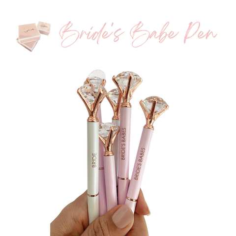 Bridesmaid Diamond Pen Saying Bride's Babe