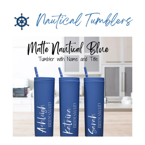last sail before the veil blue tumblers for bachelorette gift