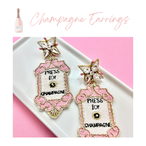 press for champagne earrings