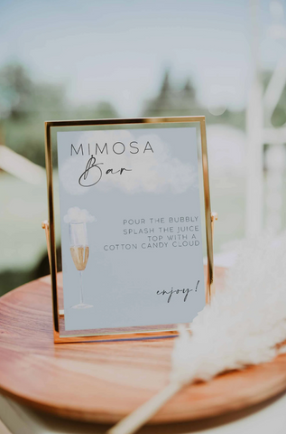 cloud nine mimosa sign for bachelorette party