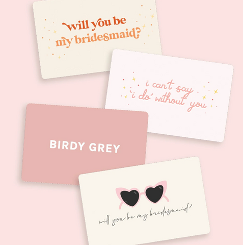 BIRDY GREY BRIDESMAID DRESS GIFT CARD