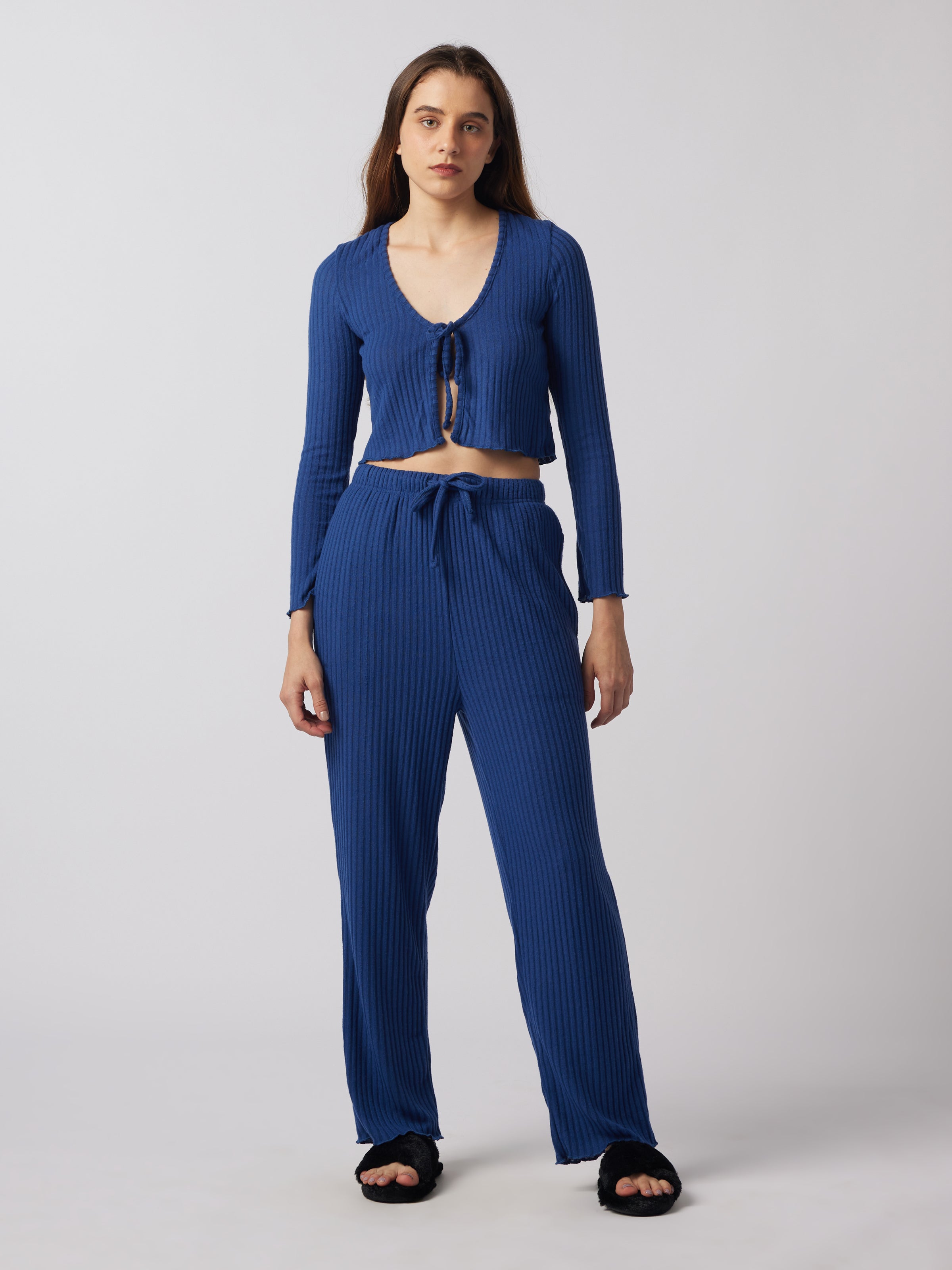 Petite Off White Velour Wide Leg Lounge Trousers | New Look