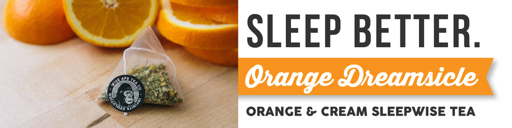 Orange Dreamsicle adaptogenic tea for anxiety and sleep.