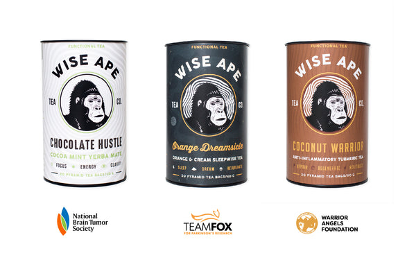 Wise Ape Tea announces new tea blends with new non-profit partners.