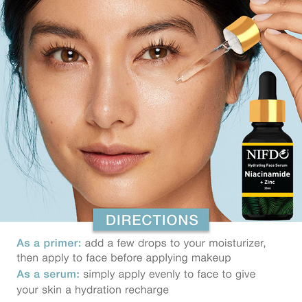 Nifdo Skin Brightening Serum with Niacinamide and Zinc, Hydrating Face Serum, anti acne serum