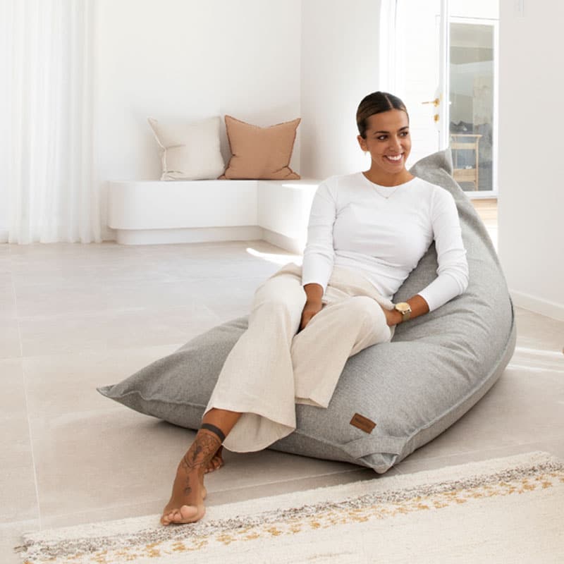 Komfort Triangle Designer Bean Bag | Grey | Adelaide Bean Bags Australia | Mooi Living