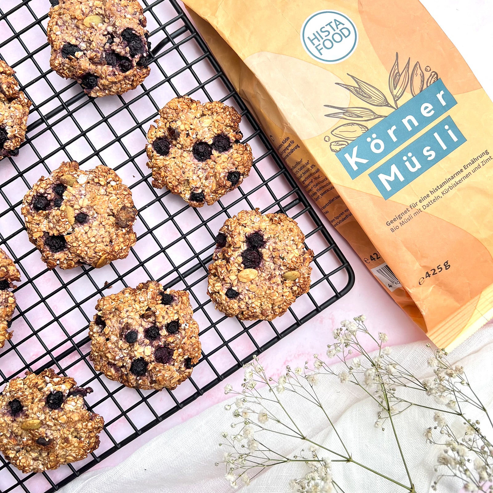 Blaubeeren Frühstücks Cookies