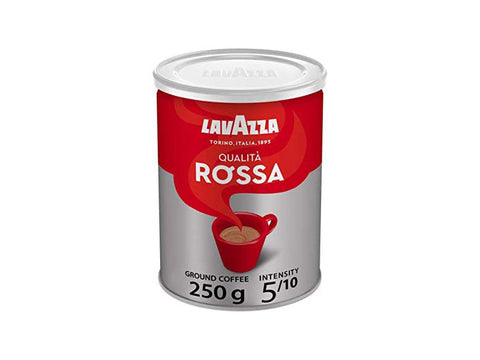 Lavazza Qualita Rossa Ground Coffee 250g + Silver Moka Pot - 3 Cups –  CAFELAX