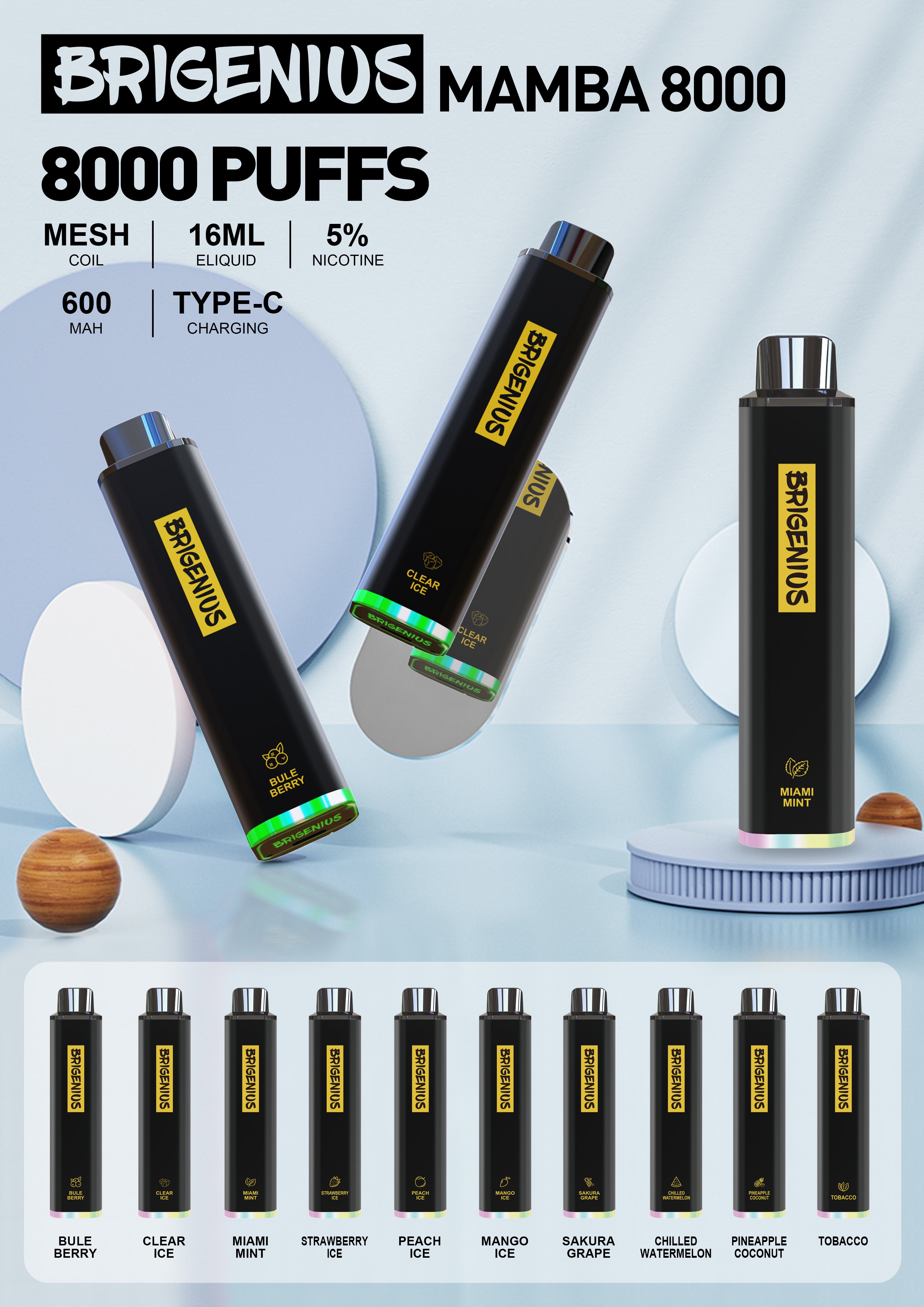 Unleash the Power of Brigenius Mamba 8000: The Ultimate Disposable Vape Experience