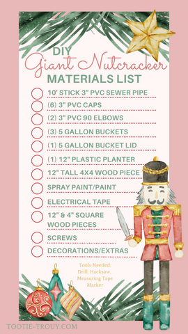 Materials List for DIY Giant Nutcracker