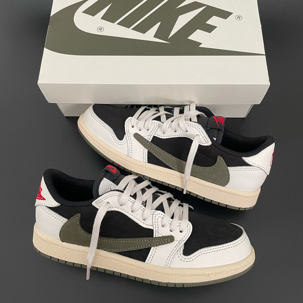 kids jordan 1 low travis scott olive