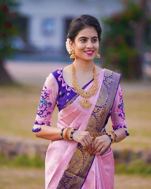 Flosive Women's Present Banarasi Soft Lichi Silk Saree Beautiful