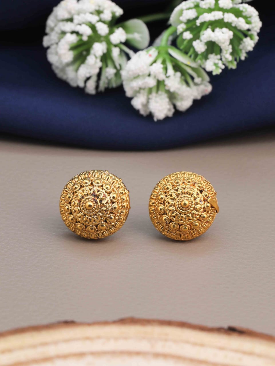 Buy One Gram Gold Office Wear Gold Design Simple Earrings for Ladies