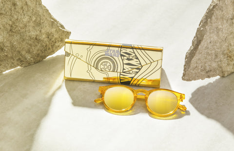 Star Wars x DIFF Eyewear C-3PO™ 2.0 - GALACTICA GOLD + GOLDEN PLATE MIRROR SUNGLASSES