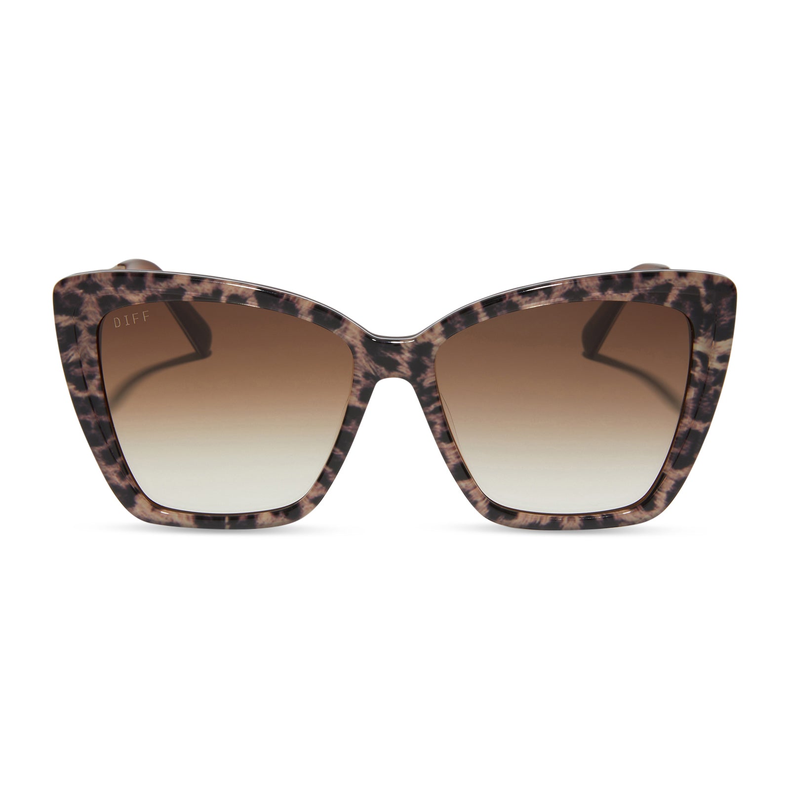 Image of BECKY II - LEOPARD TORTOISE + BROWN GRADIENT SUNGLASSES