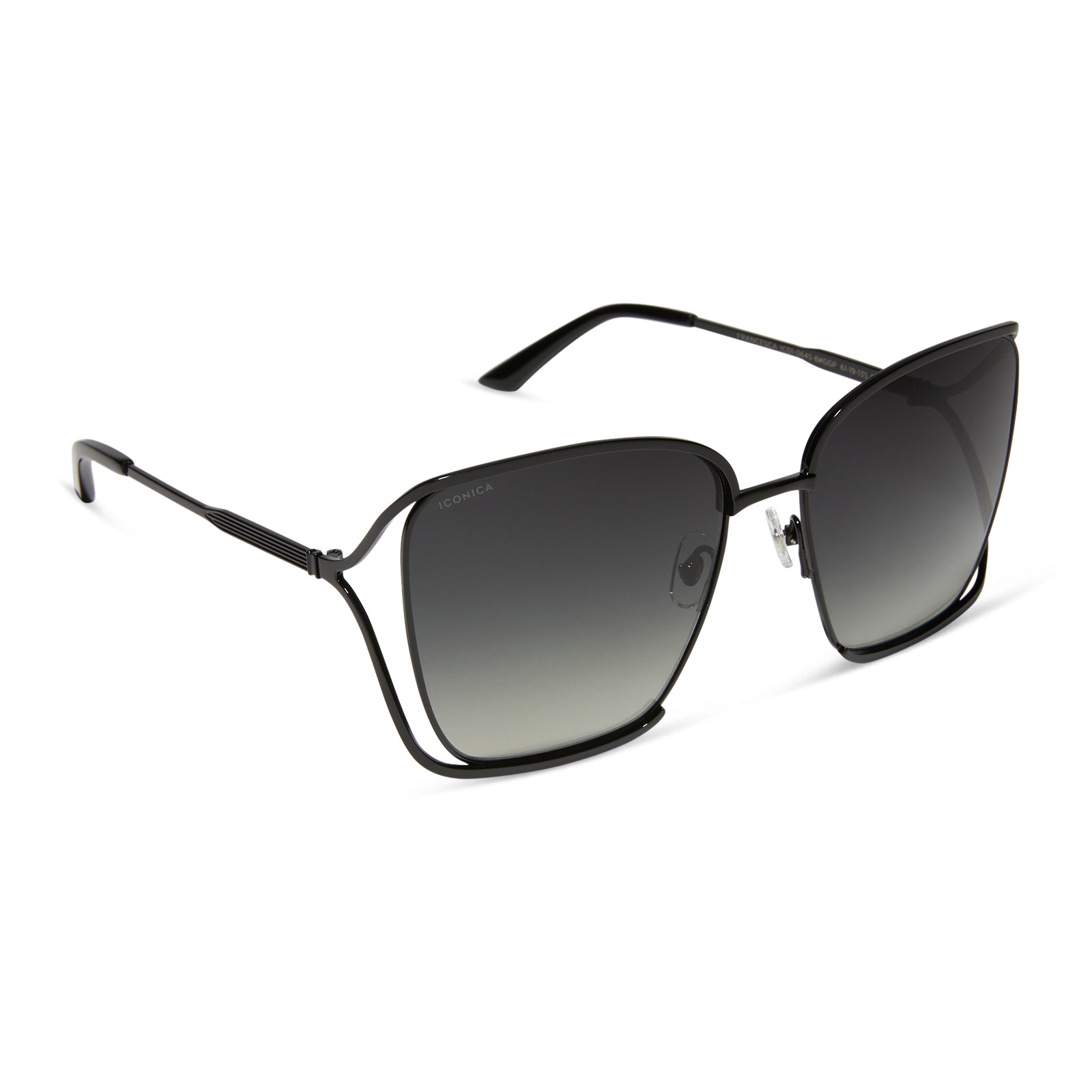 Image of FRANCESCA - BLACK + GREY GRADIENT + POLARIZED SUNGLASSES