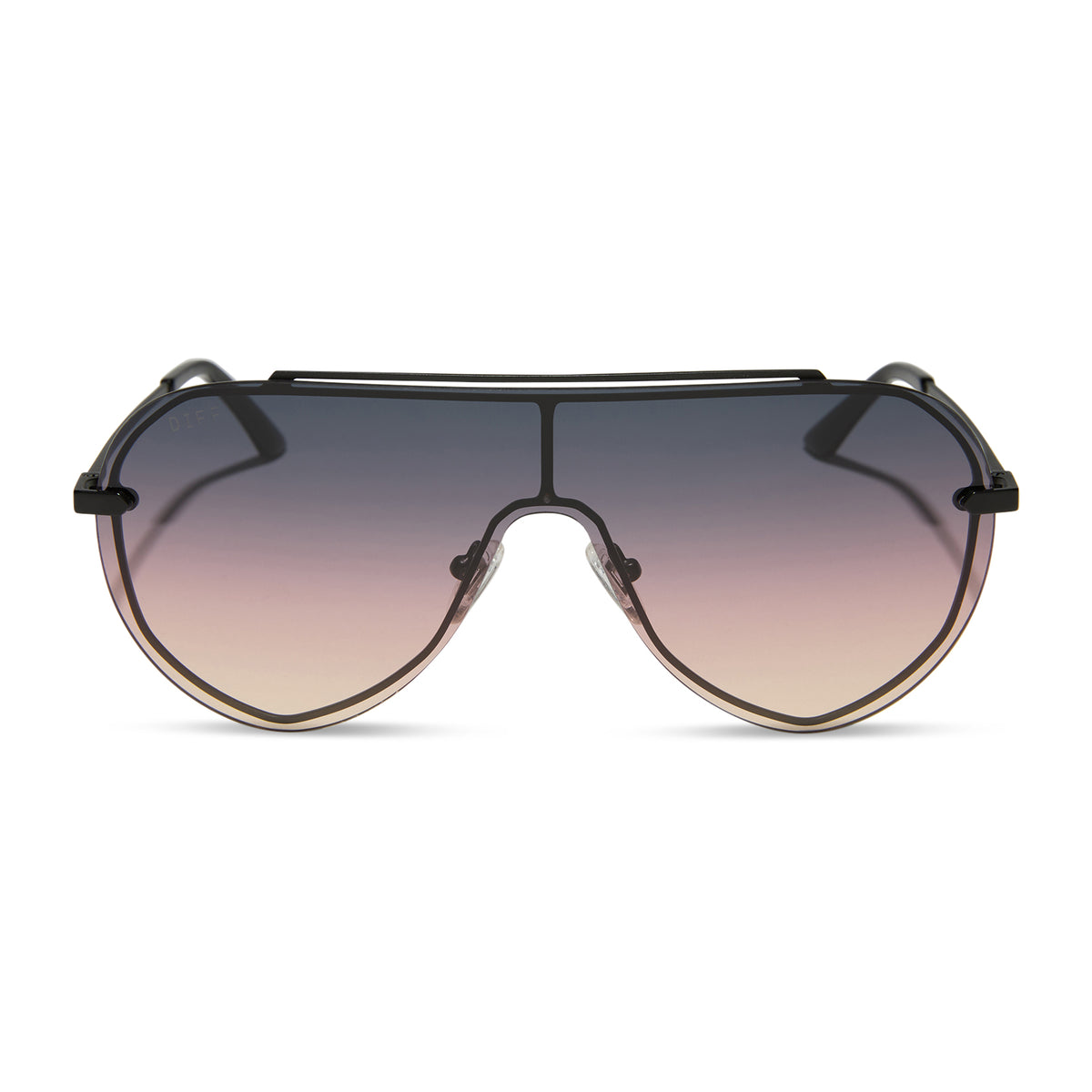 IMANI - BRUSHED BLACK + TWILIGHT GRADIENT SUNGLASSES