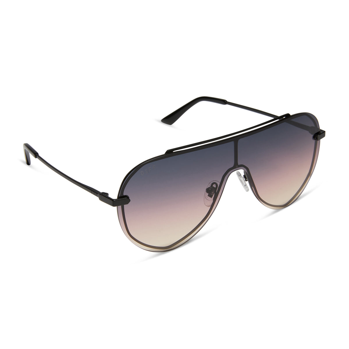 IMANI - BRUSHED BLACK + TWILIGHT GRADIENT SUNGLASSES