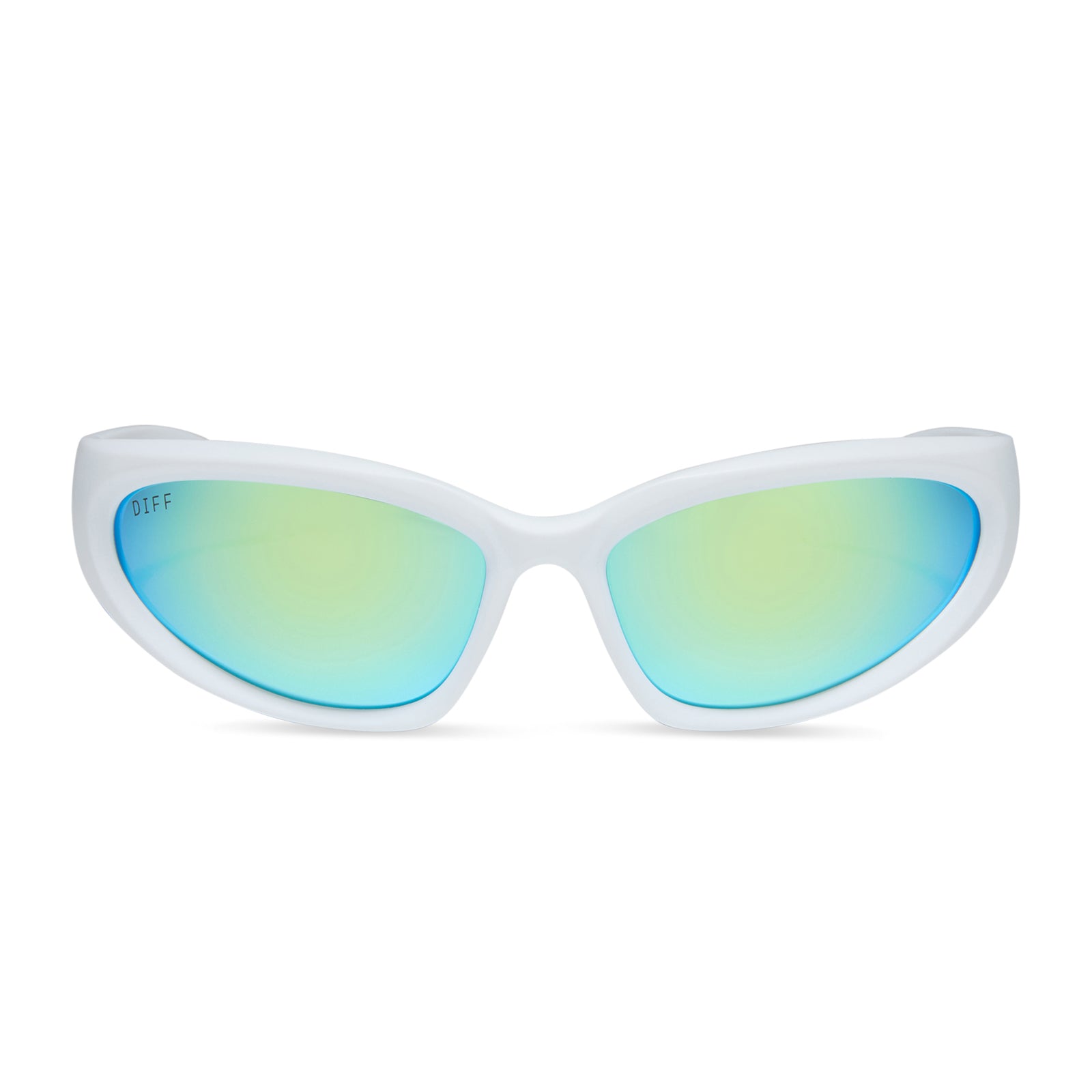 Image of SIDE OUT - MATTE WHITE + TURQUOISE ICE MIRROR + POLARIZED SUNGLASSES