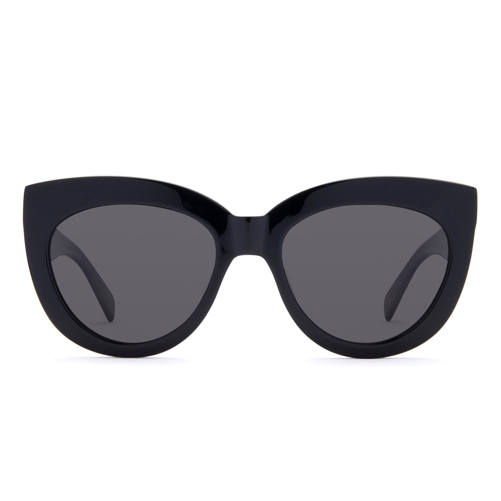 Alisa Cat Eye Sunglasses | Black & Grey Polarized Lenses | DIFF Eyewear