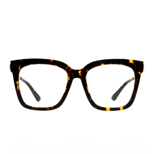 Bella Square Glasses | Tortoise & Clear Blue Light Technology | DIFF ...