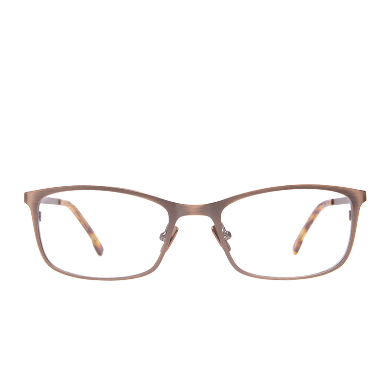Image of BERNIE - BRUSHED BROWN + CLEAR GLASSES