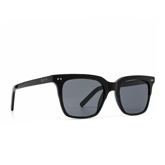 Billie Square Sunglasses | Black & Grey Polarized Lenses | DIFF Eyewear