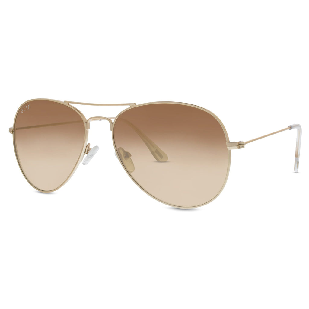 Cruz Aviator Sunglasses | Matte Gold Frames & Brown Gradient Lenses ...