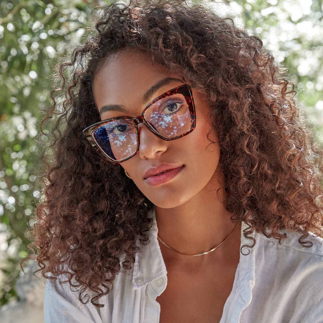 Becky IV Cat Eye Glasses | Wildcat Leopard & Blue Light Technology ...