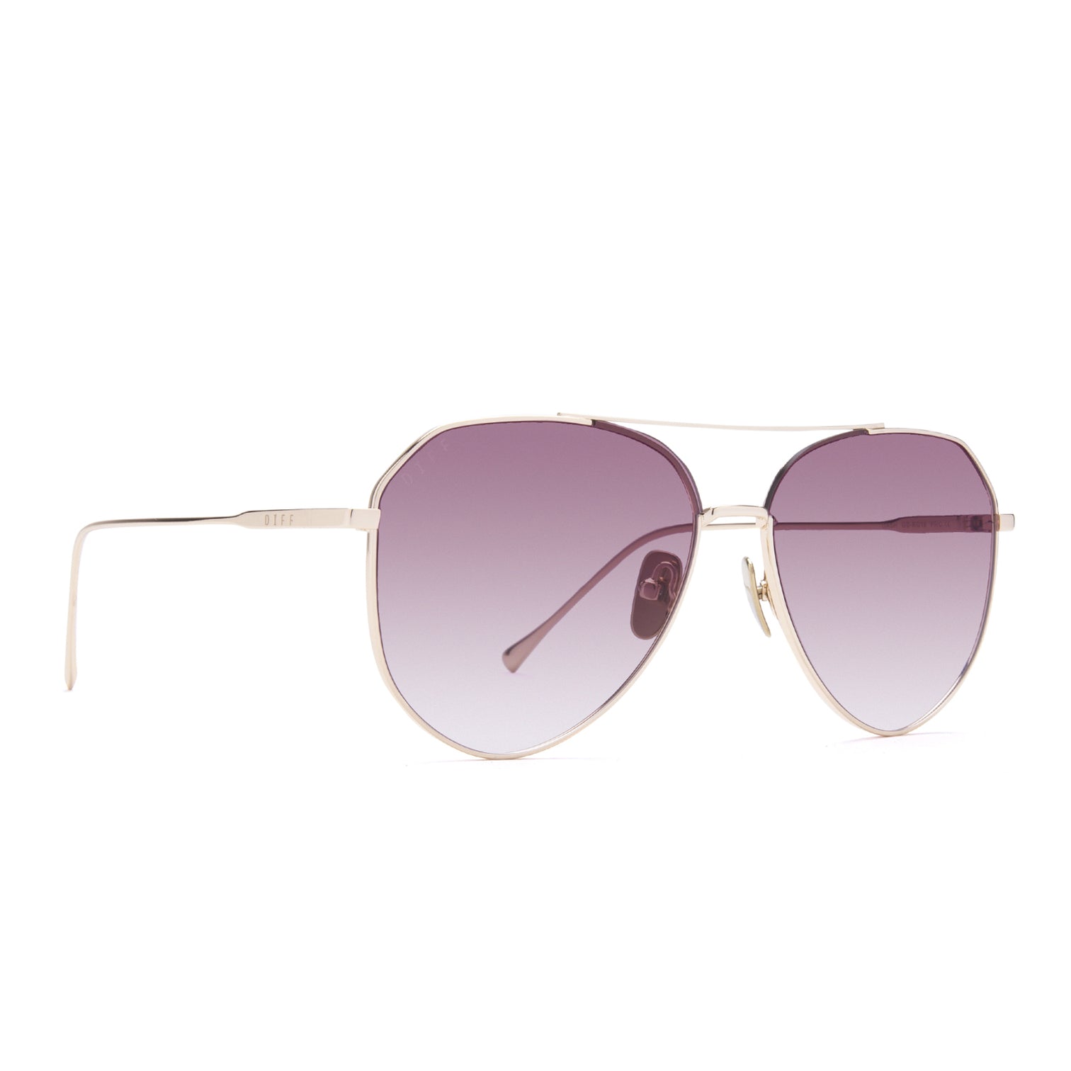 Dash Aviator Sunglasses | Rose Gold & Wine Gradient Lenses | DIFF Eyewear