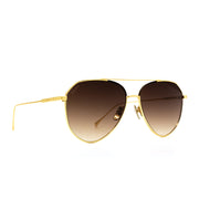 Dash Aviator Sunglasses |Brushed Gold & Coffee Gradient Lenses | DIFF ...