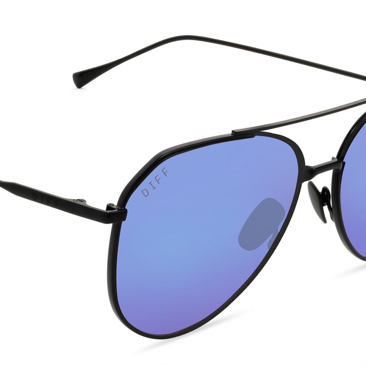 DASH - MATTE BLACK + PURPLE MIRROR SUNGLASSES