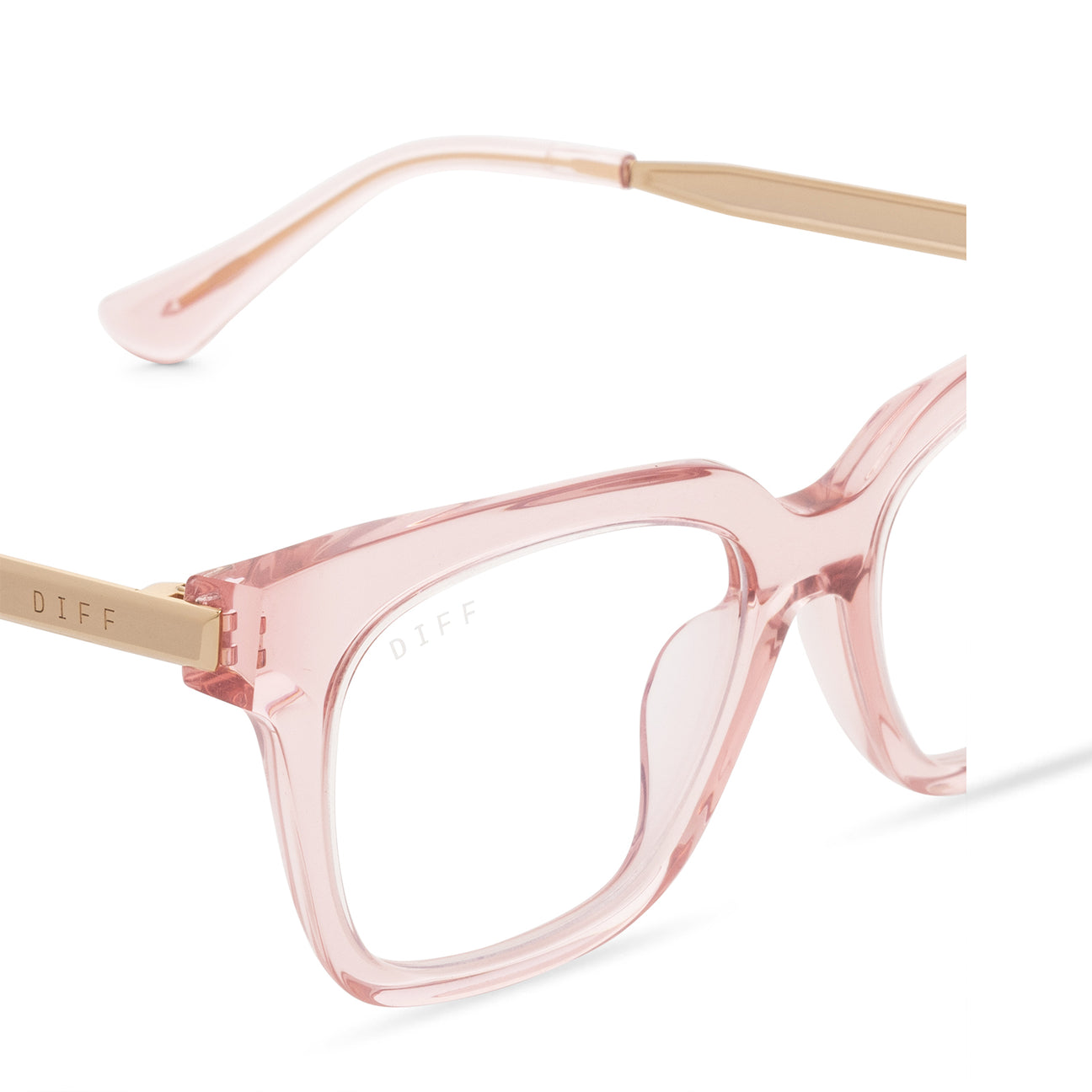 Bella XS Square Glasses | Azalea Crystal & Blue Light Technology | DIFF ...
