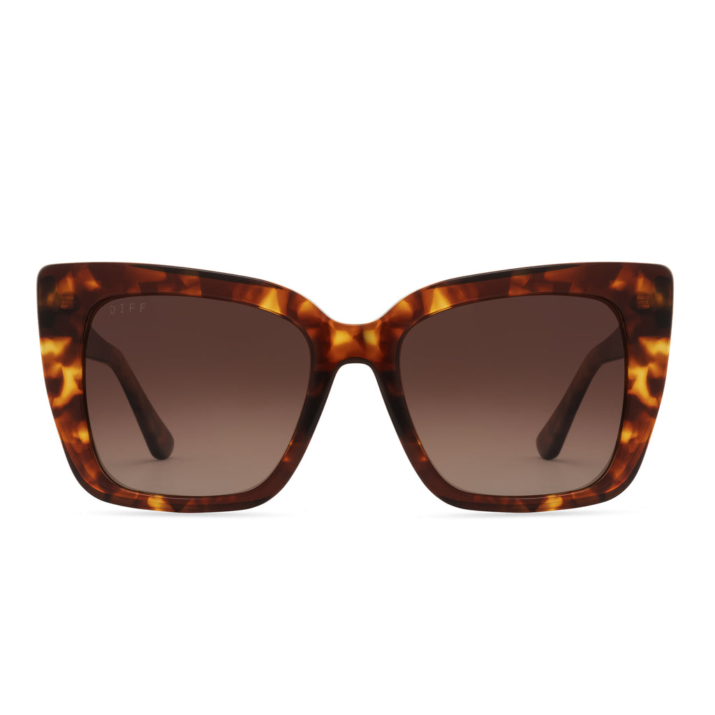 Lizzy Cat Eye Sunglasses | Amber Tortoise & Brown Polarized | DIFF Eyewear