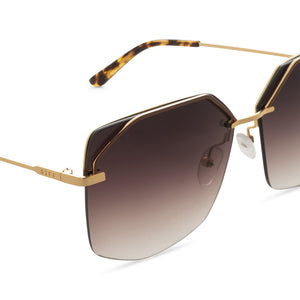 Bree Square Sunglasses | Gold & Brown Gradient Lenses | DIFF Eyewear