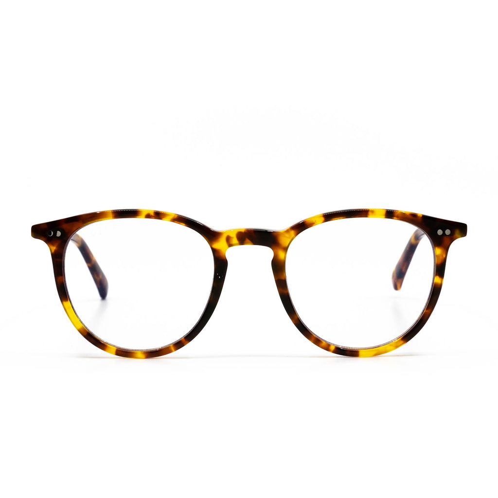 Haze Round Glasses | Amber Tortoise & Blue Light Technology | DIFF Eyewear