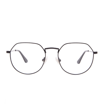 James Round Glasses | Black & Clear Blue Light Technology | DIFF Eyewear