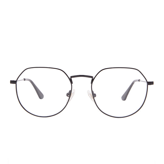 James Round Glasses | Black & Clear Blue Light Technology | DIFF Eyewear